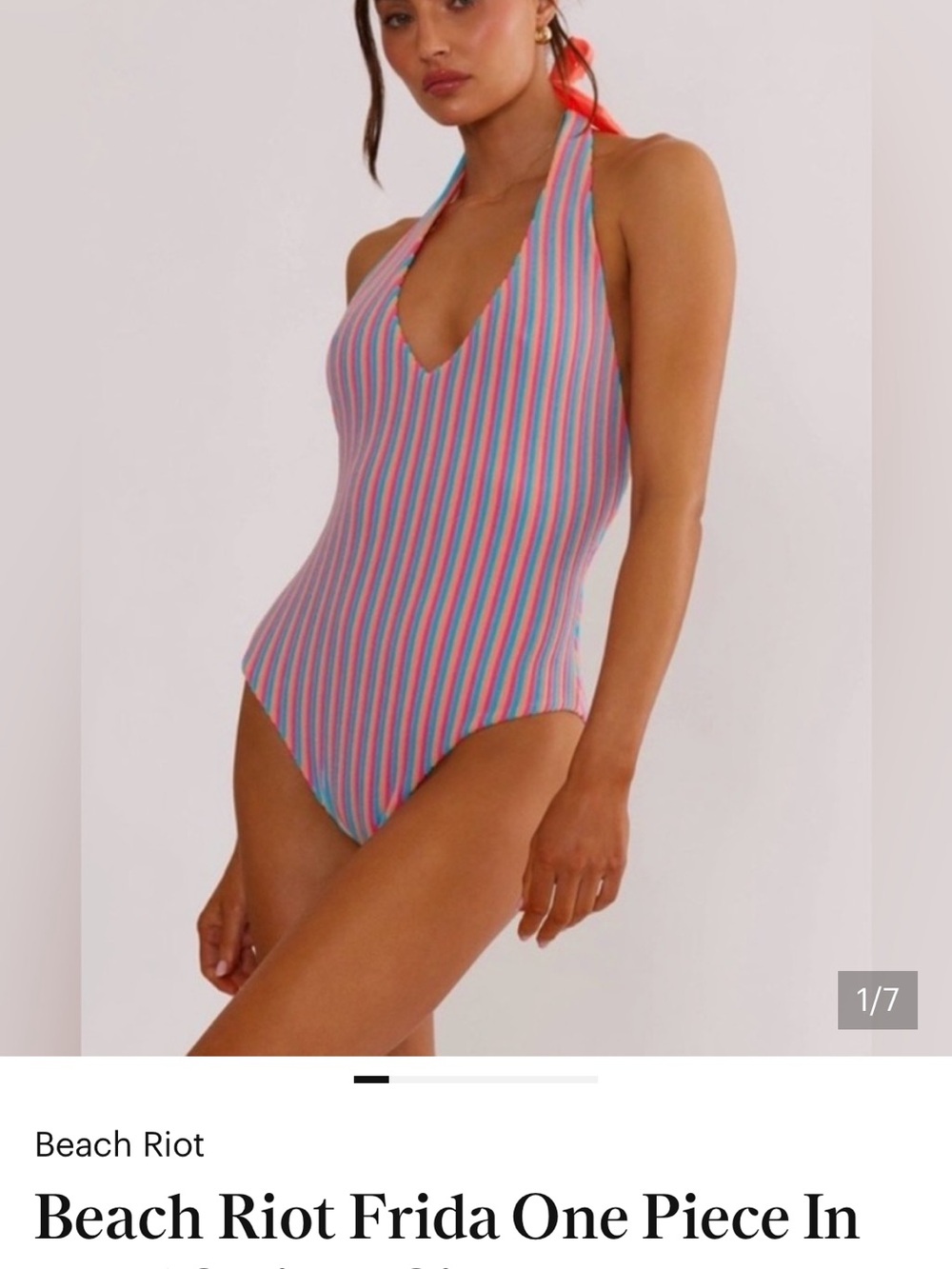 NWT beach Riot one piece Frida swimsuit terry cloth halter swim